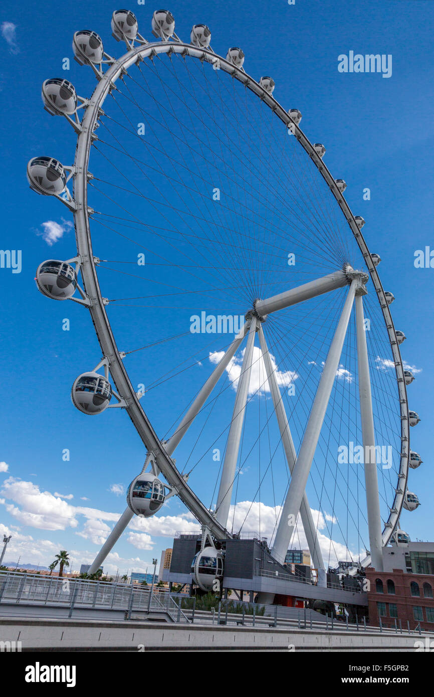 Las Vegas, Nevada.  High Roller, as of 2015 the World's Tallest Observation Wheel.. Stock Photo