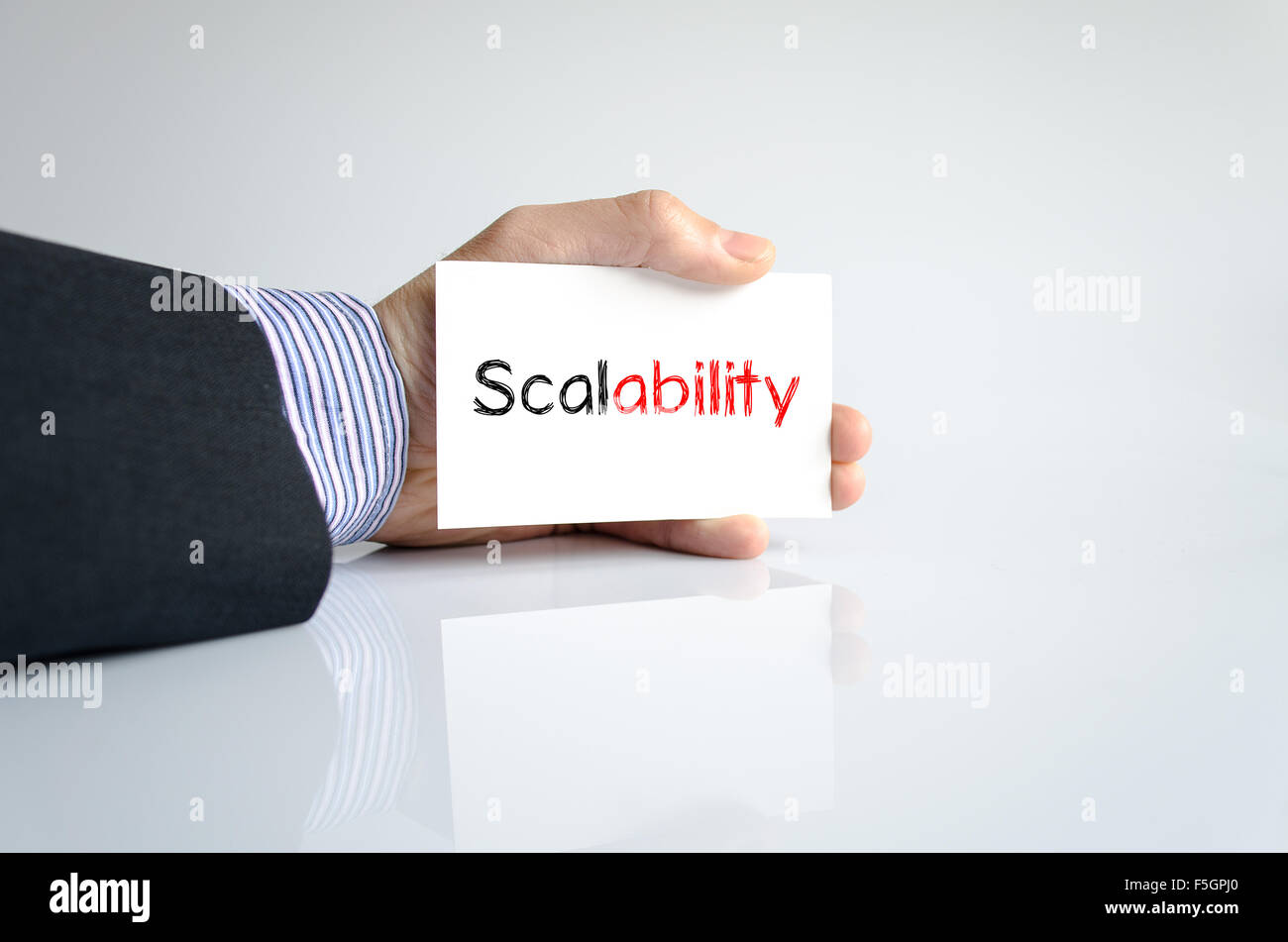 Scalability text concept isolated over white background Stock Photo