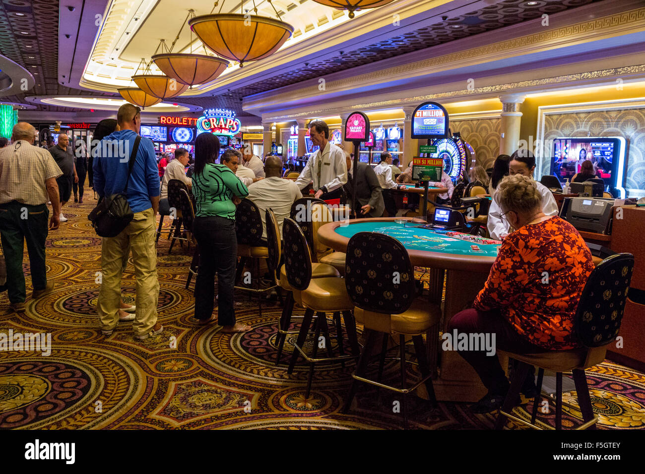 Las Vegas, Nevada.  Casino Gaming Tables. Stock Photo