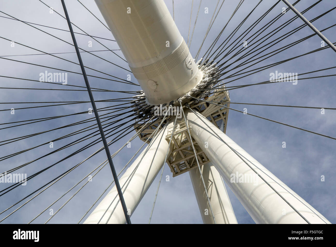 Las Vegas, Nevada.  Center Hub of the   High Roller, World's Tallest Observation Wheel as of 2015. Stock Photo
