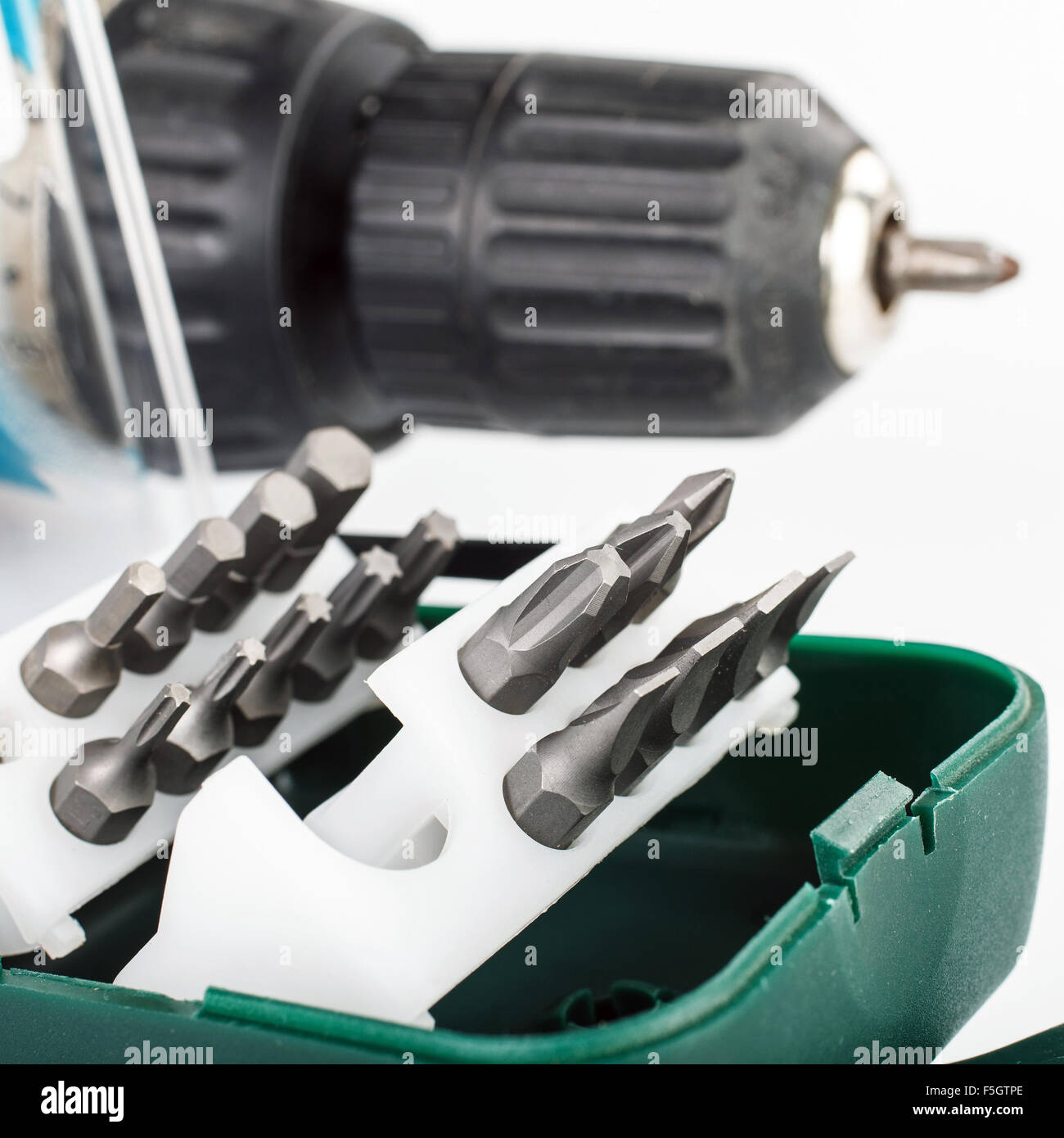 set of drills with  drill Stock Photo