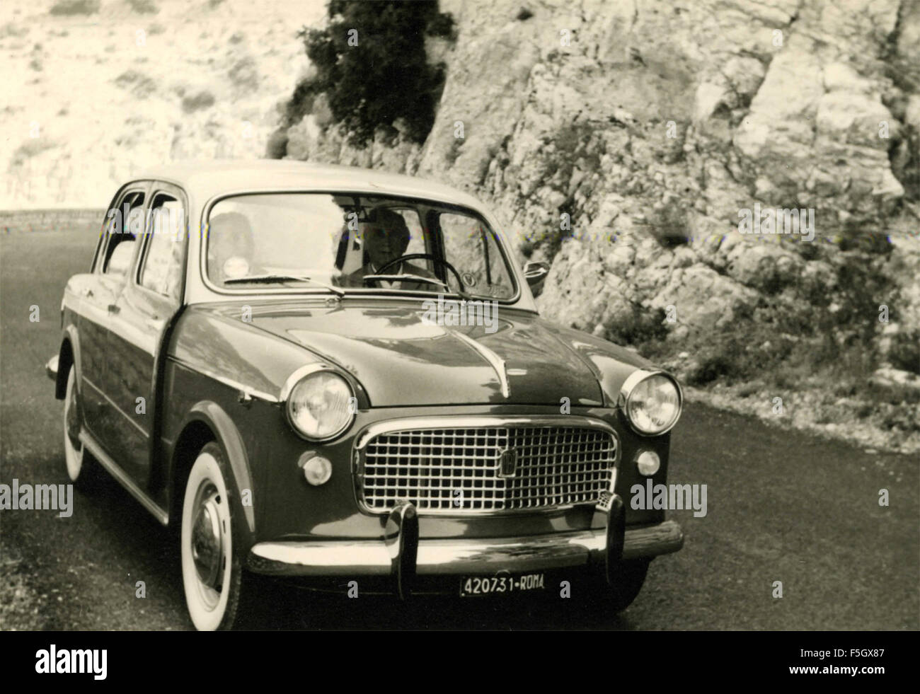 A two-tone FIAT 1100 , Italy Stock Photo