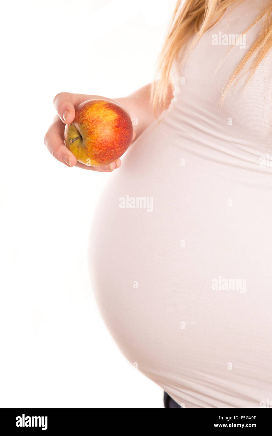 eating healthy food while pregnant cutout Stock Photo