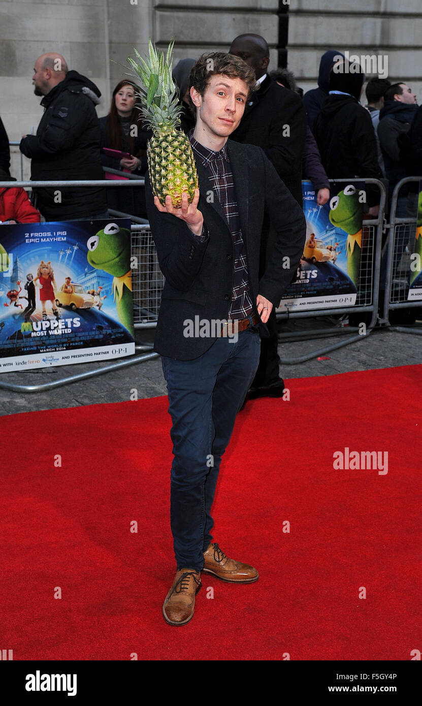 London, UK. Matt Edmondson at the VIP screening of 'The Muppets Most