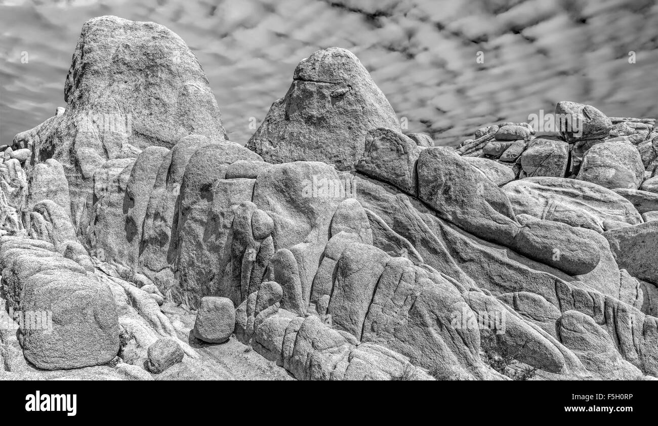 Black and white picture of rock formation, nature background or texture. Stock Photo