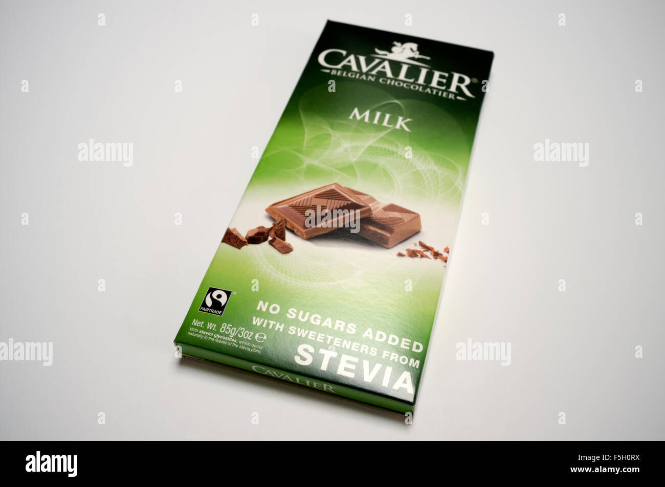Cavalier milk chocolate with no added sugar and sweetened with Stevia Stock  Photo - Alamy