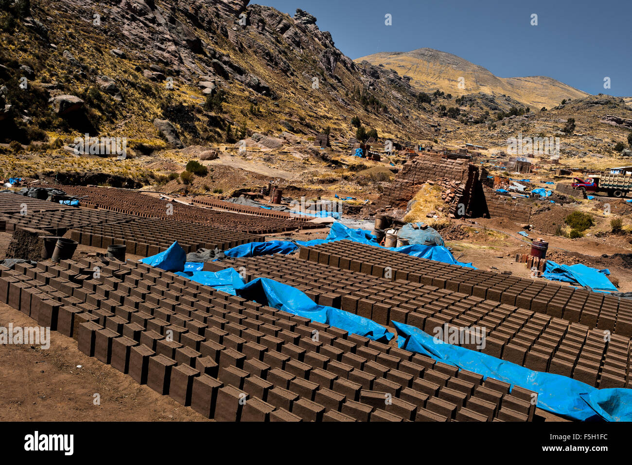 Peruvian Bricks Freshly molded bricks are seen drying on the sun at a brick factory in ...