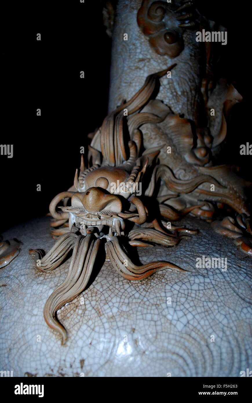 Dragon head sculpture, Ho Chi Minh City, Vietnam, Asia Stock Photo