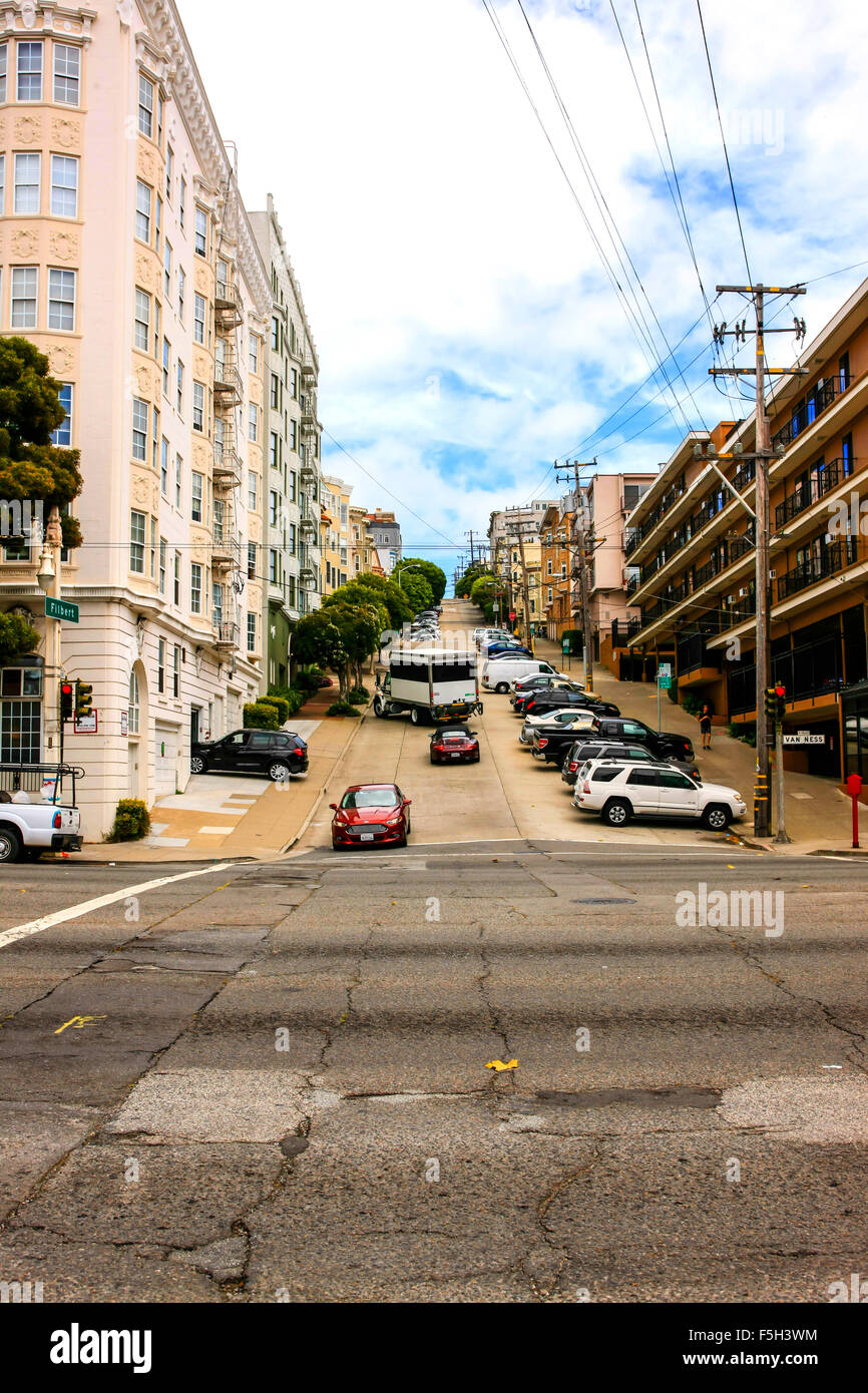 Van Ness Ave in downtown San Francisco, California Stock Photo