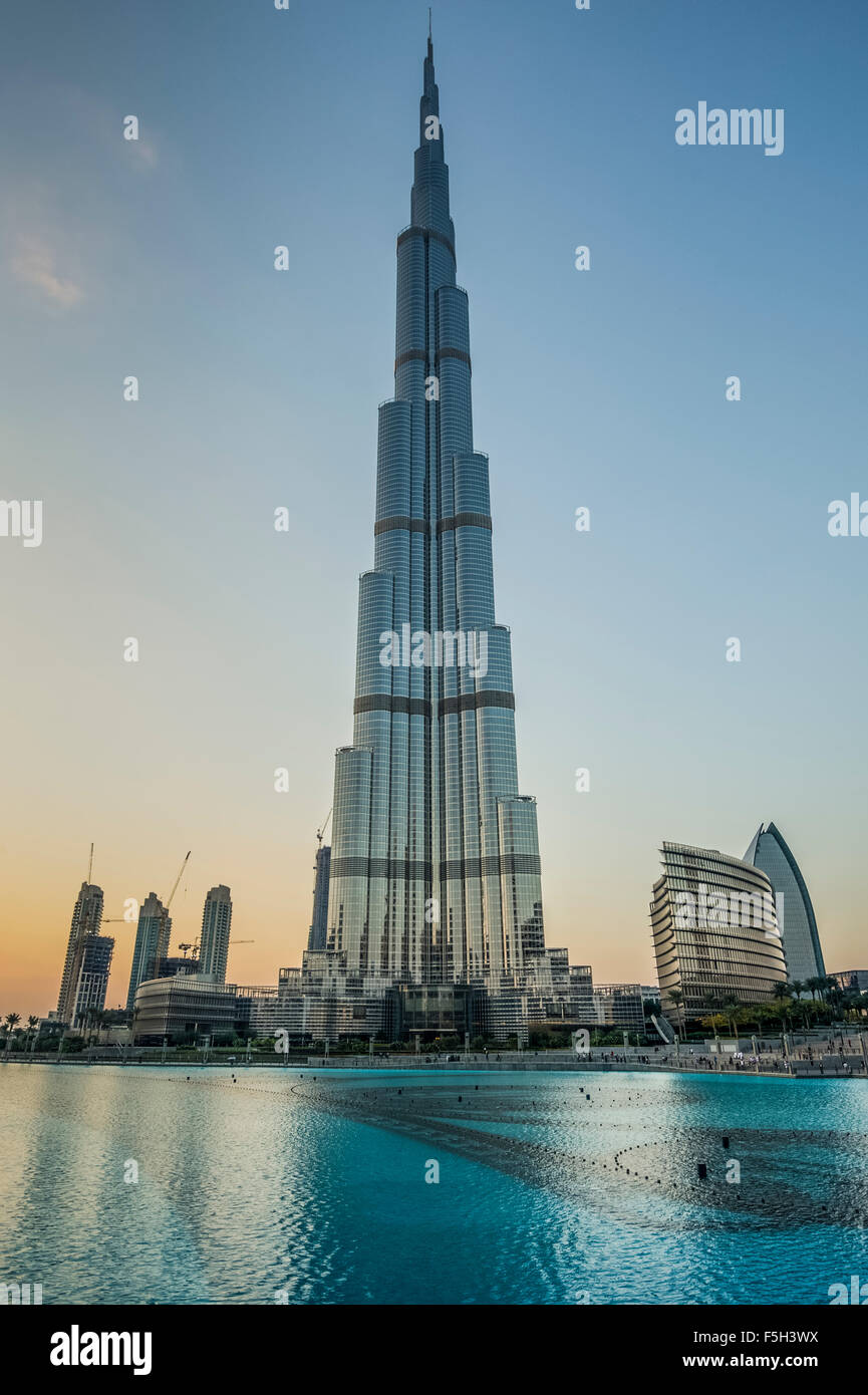 Dubai,The Burj Al Khalifa Tower Stock Photo