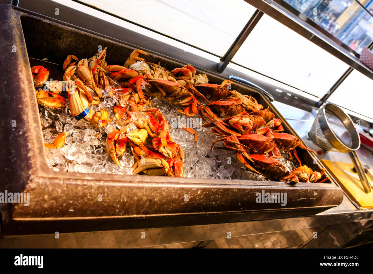 Dungeness Crabs on sale at Fisherman's Wharf in San Francisco CA Stock