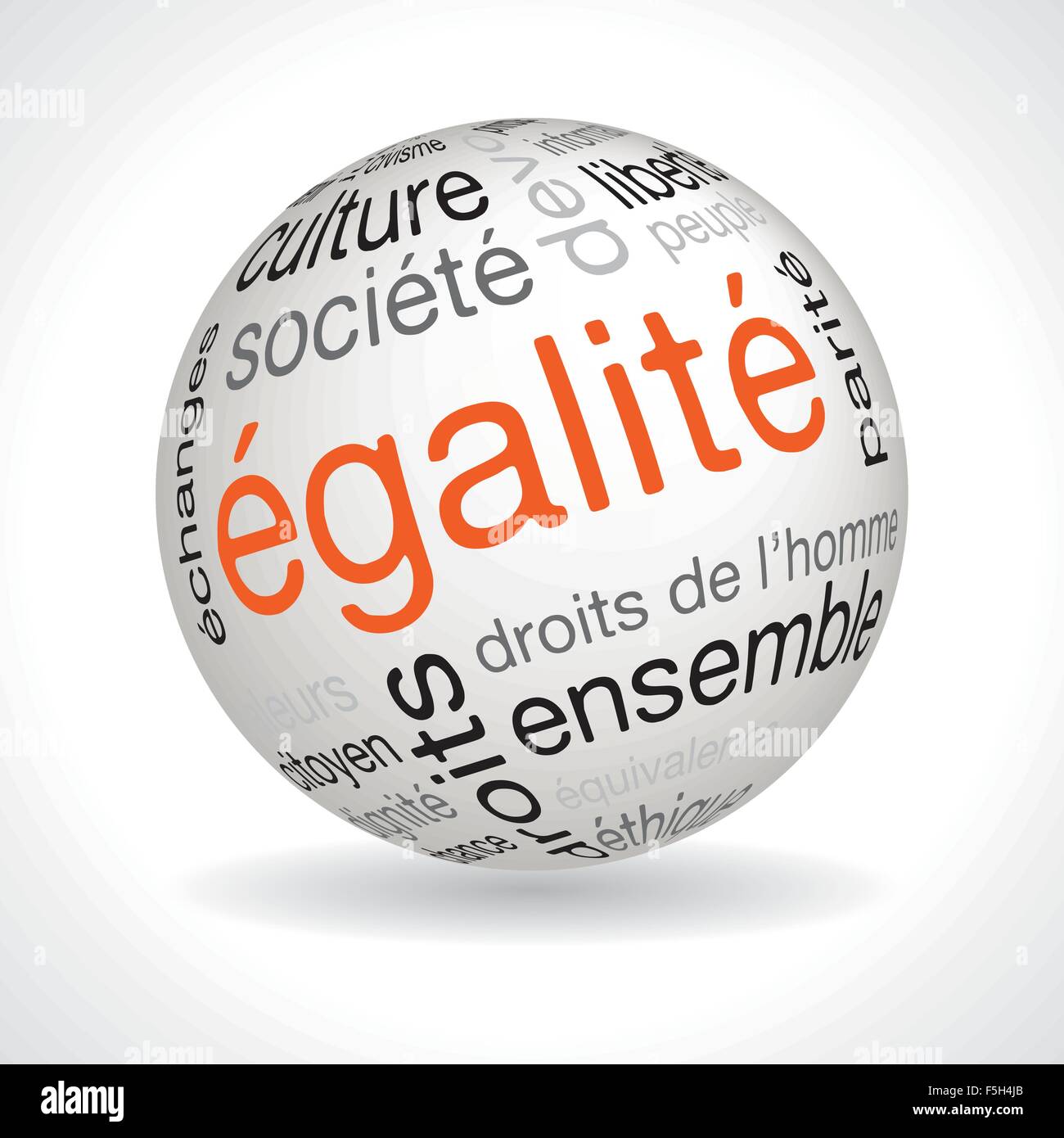 French equality theme sphere with keywords full vector Stock Vector