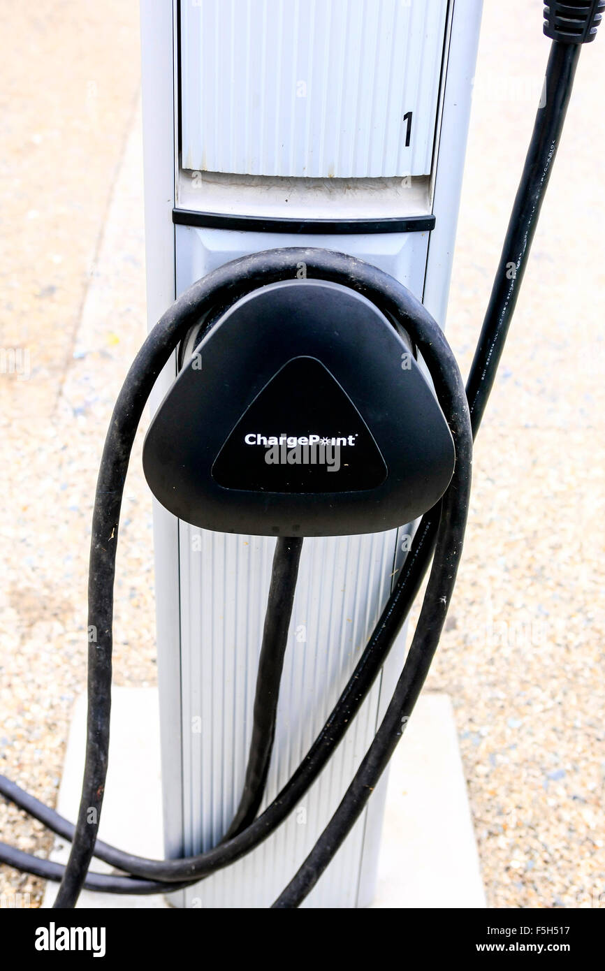 Green Vehicle charging stations opposite the City Hall in San Francisco