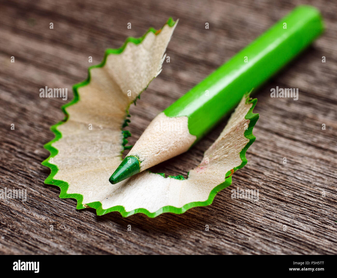 pencil and shavings Stock Photo