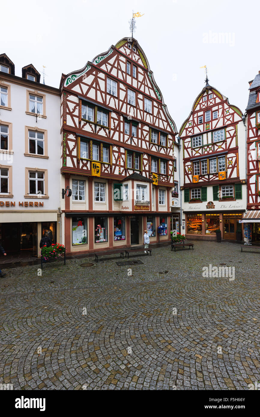 Bernkastel-Kues is a well-known winegrowing centre on the Middle Moselle in the Bernkastel-Wittlich district in Germany Stock Photo