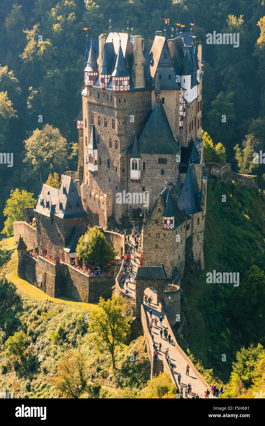 Eltz Castle Is A Medieval Castle Nestled In The Hills Above The Stock Photo Alamy