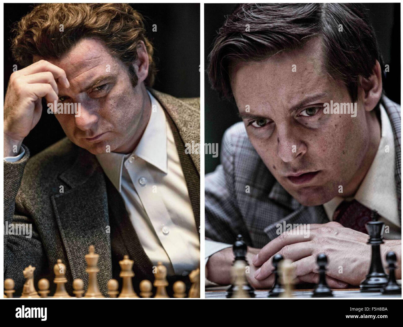 Pawn Sacrifice is a 2015 American biographical thriller film It is the true story for about Bobby Fischer who won the 1972 World Chess Championship. directed by Edward Zwick and written by Steven Knight.  This photograph is for editorial use only and is the copyright of the film company and/or the photographer assigned by the film or production company and can only be reproduced by publications in conjunction with the promotion of the above Film. A Mandatory Credit to the film company is required. The Photographer should also be credited when known. Stock Photo