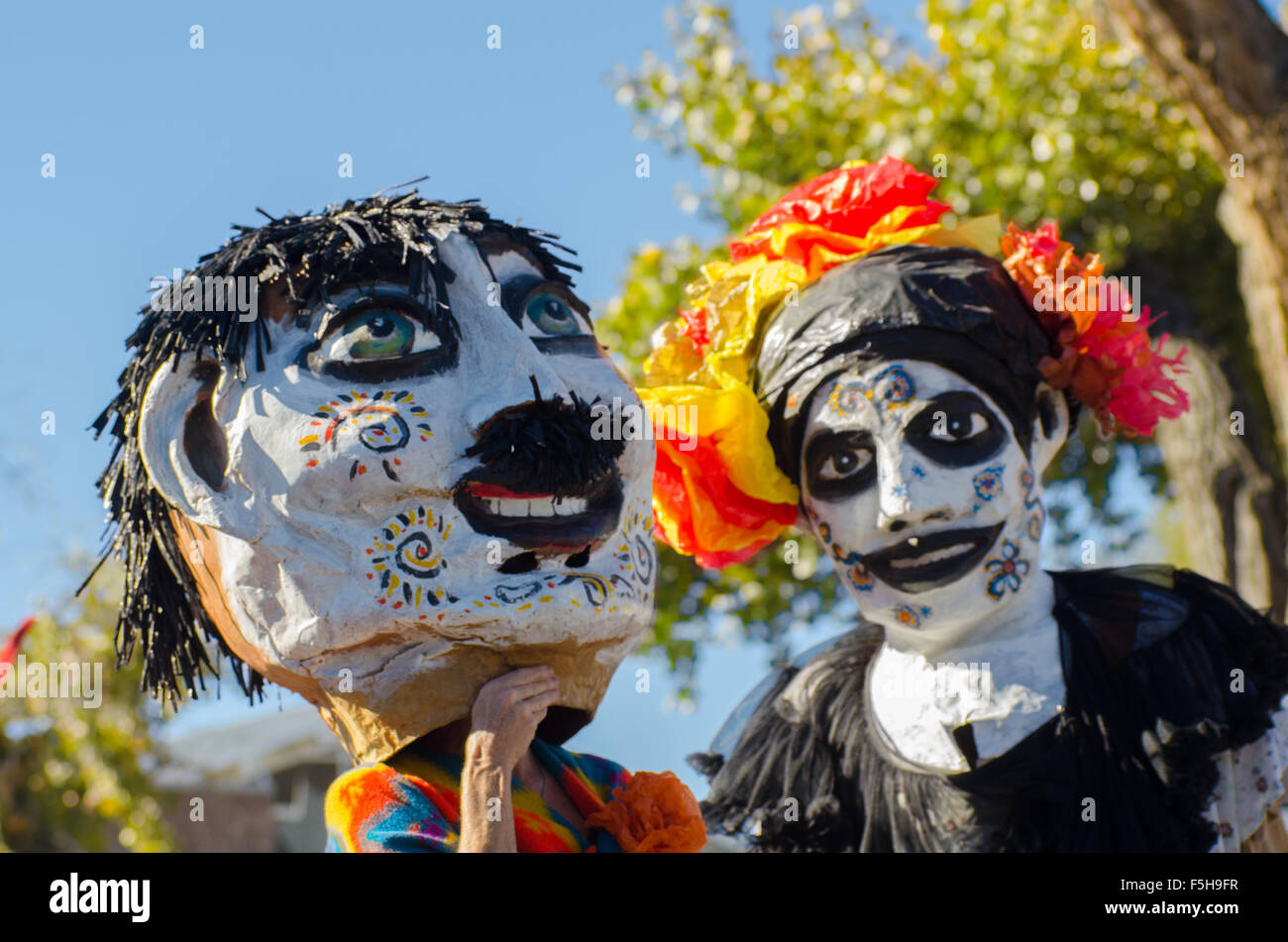Muertos y Marigolds Parade, Albuquerque, New Mexico, USA. Stock Photo