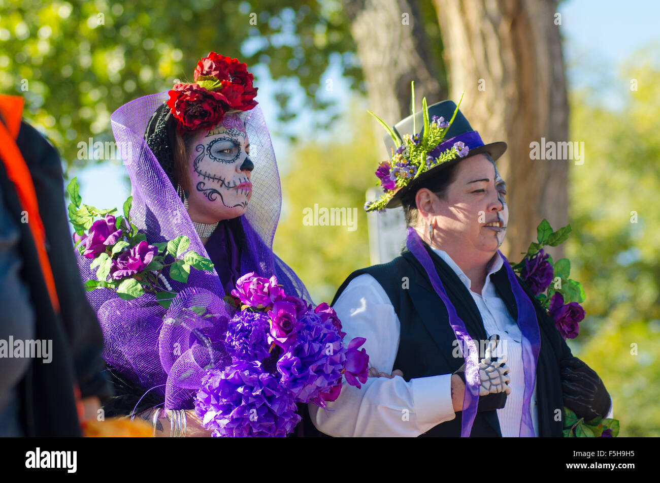 Muertos y Marigolds Parade, Albuquerque, New Mexico, USA. Stock Photo