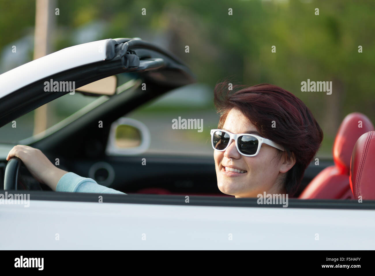 Driving With The Top Down Stock Photo Alamy