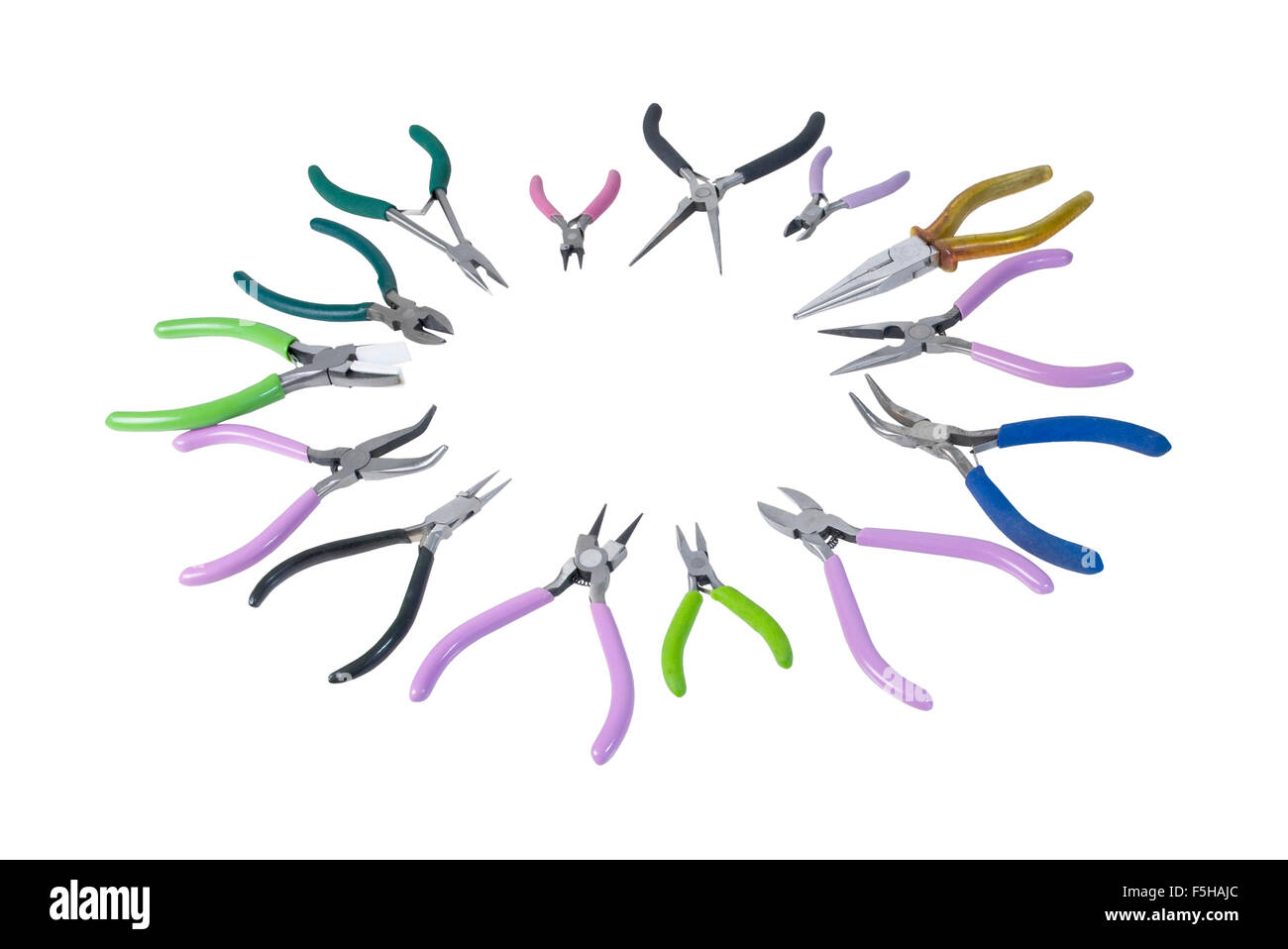 A variety of different pliers used for fixing and repairing items