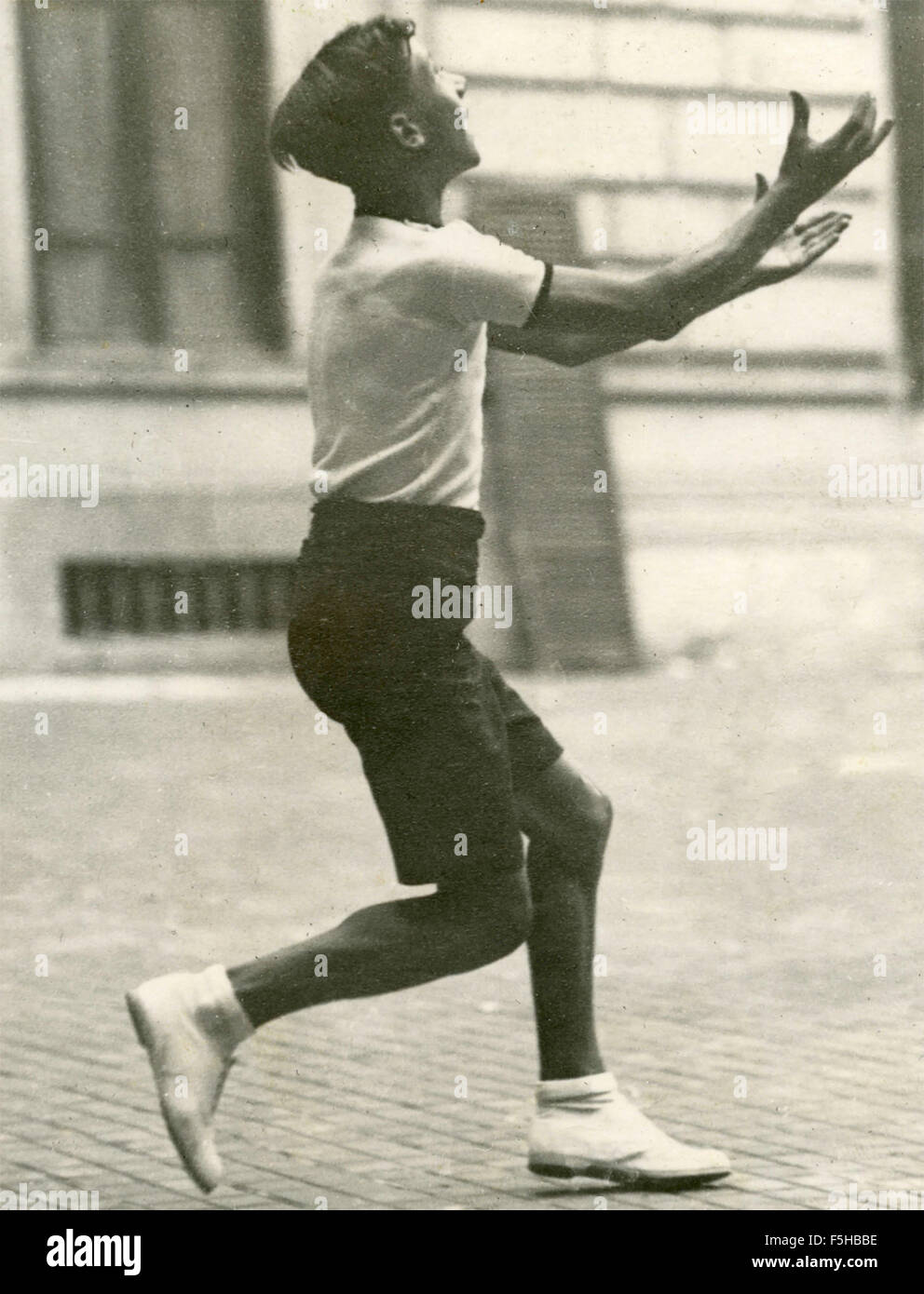 Athletic guy in the uniform of the National Balilla di Roma, Italy Stock Photo