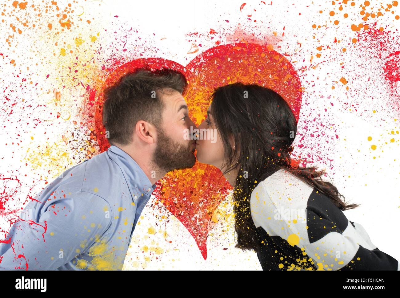 Romantic love kiss heart hi-res stock photography and images - Alamy