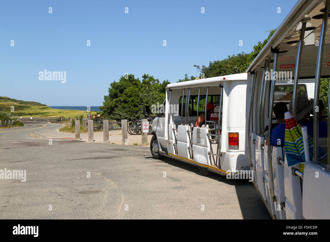 Tram for visitors at Coast Guard Beach, Cape Cod National Seashore