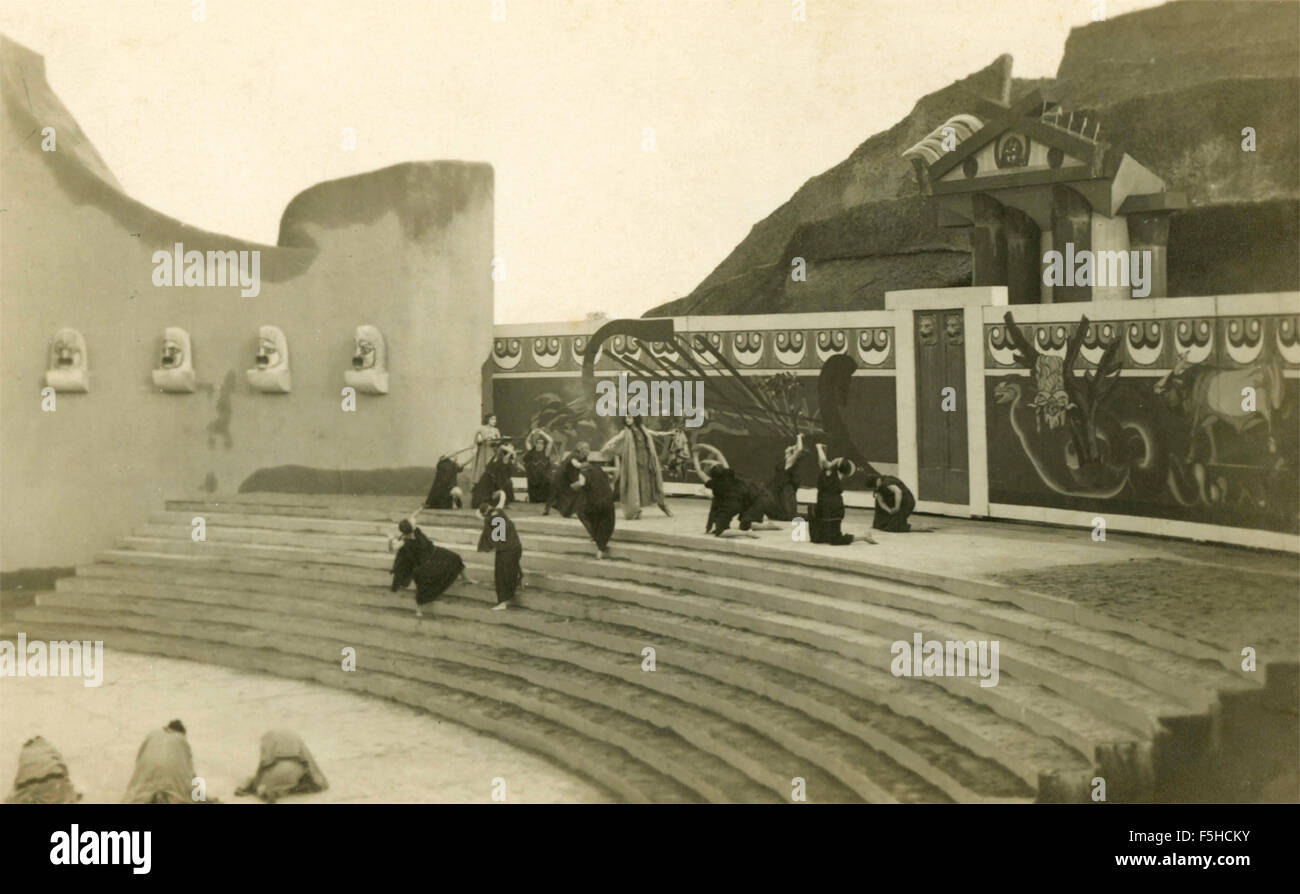 Theatre performance outdoors, Italy Stock Photo