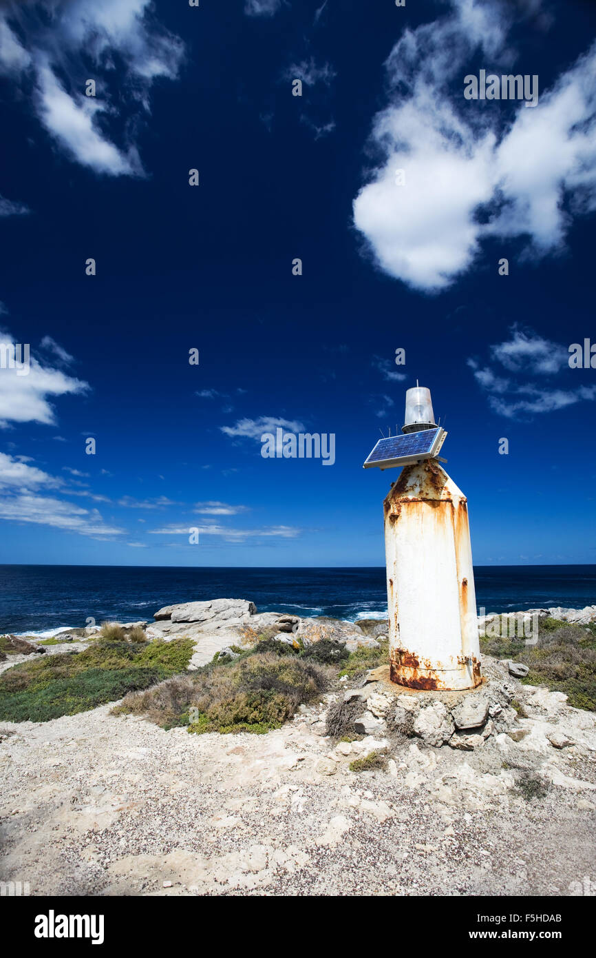 Solar powered lighthouse Stock Photo