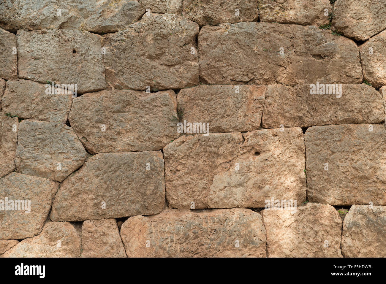 stadium wall in the archaeological site of Delphi, Greece Stock Photo
