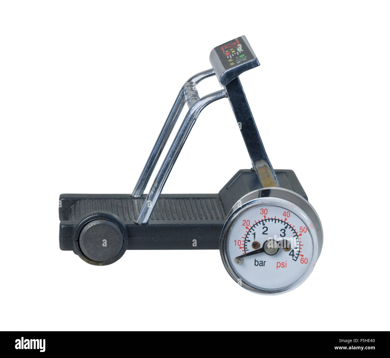 Treadmill with pressure gauge used for non-transport peddling for health fitness - path included Stock Photo
