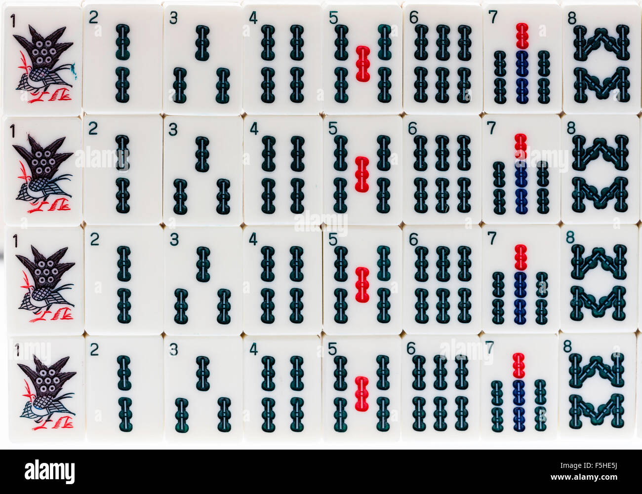 MahJong gambling game. Played with numbered cards or tiles. Top down