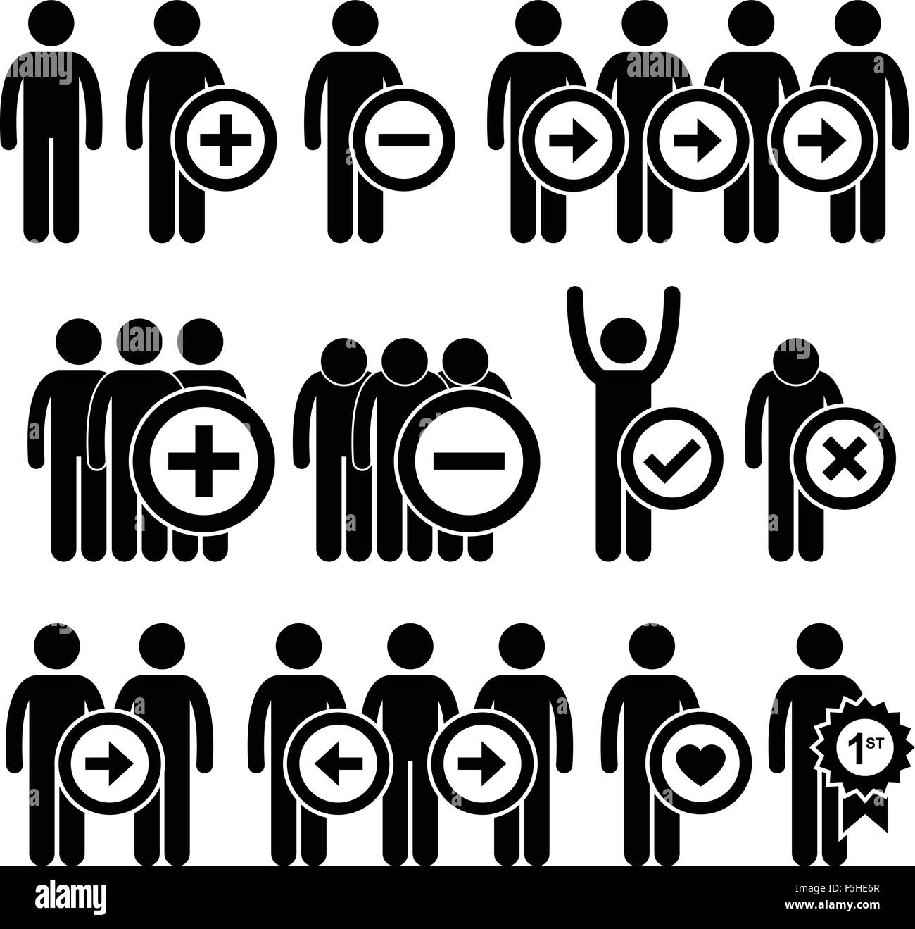 Man Business Human Resource Stick Figure Pictogram Icon Stock Vector
