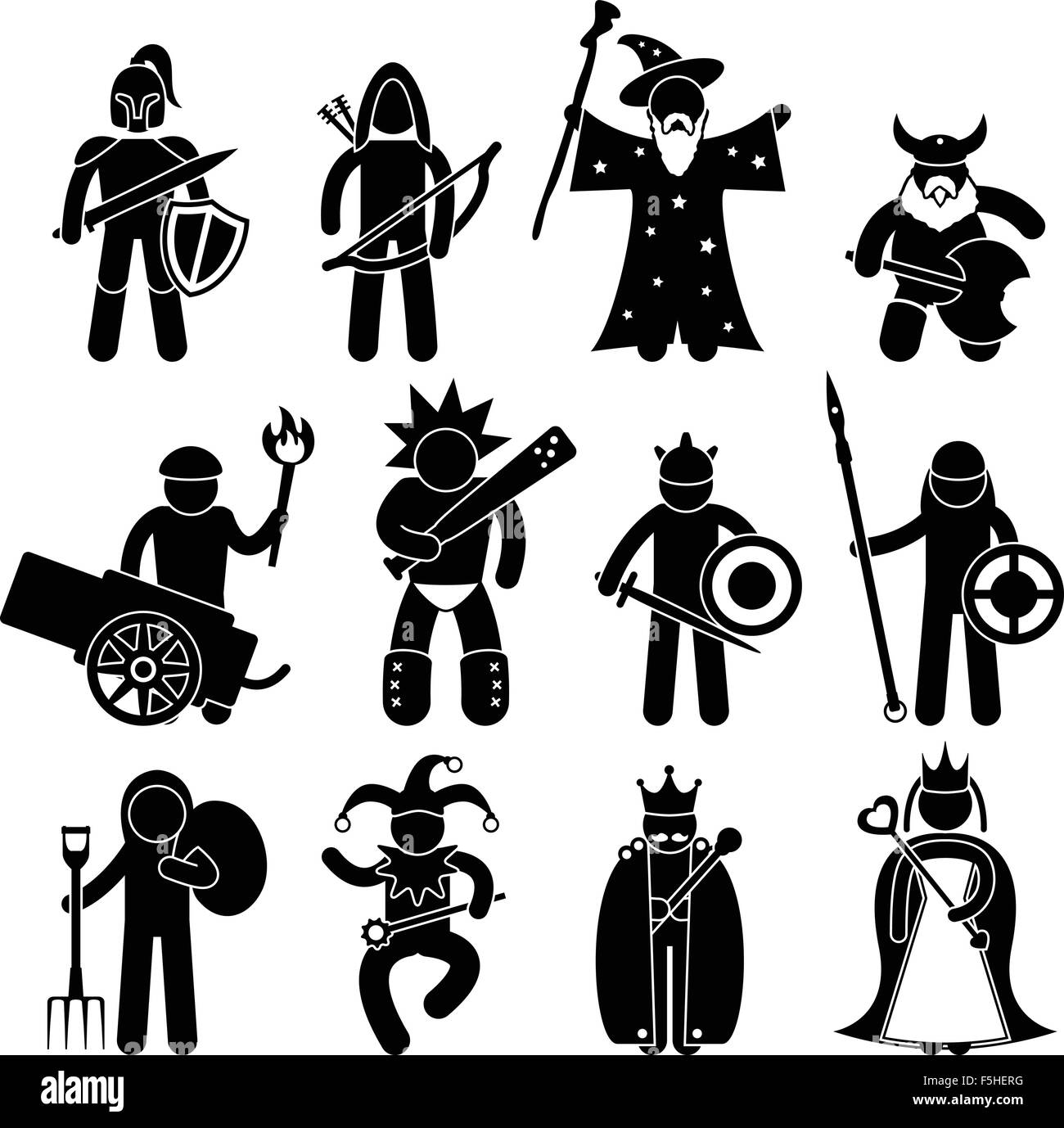 Ancient Warrior Character for Good Alliance Icon Symbol Sign Pictogram Stock Vector