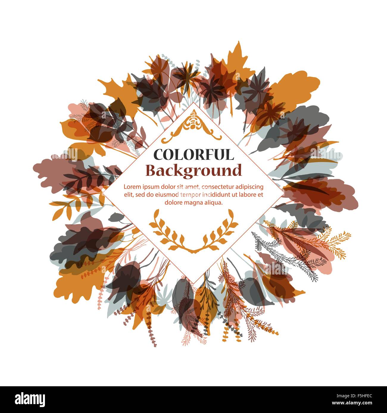 Autumnal round frame. Wreath of autumn leaves Stock Vector Image & Art ...