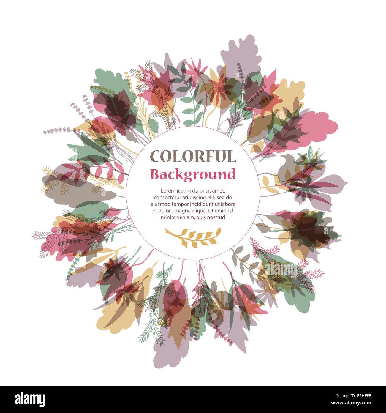 Autumnal round frame. Wreath of autumn leaves Stock Vector Image & Art ...