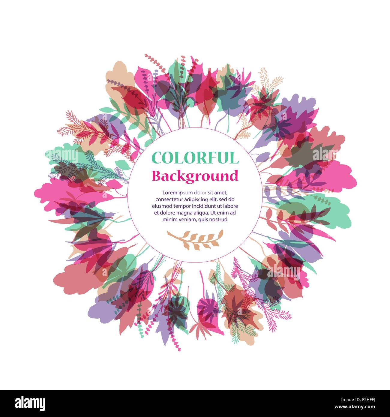 Autumnal round frame. Wreath of autumn leaves Stock Vector Image & Art ...