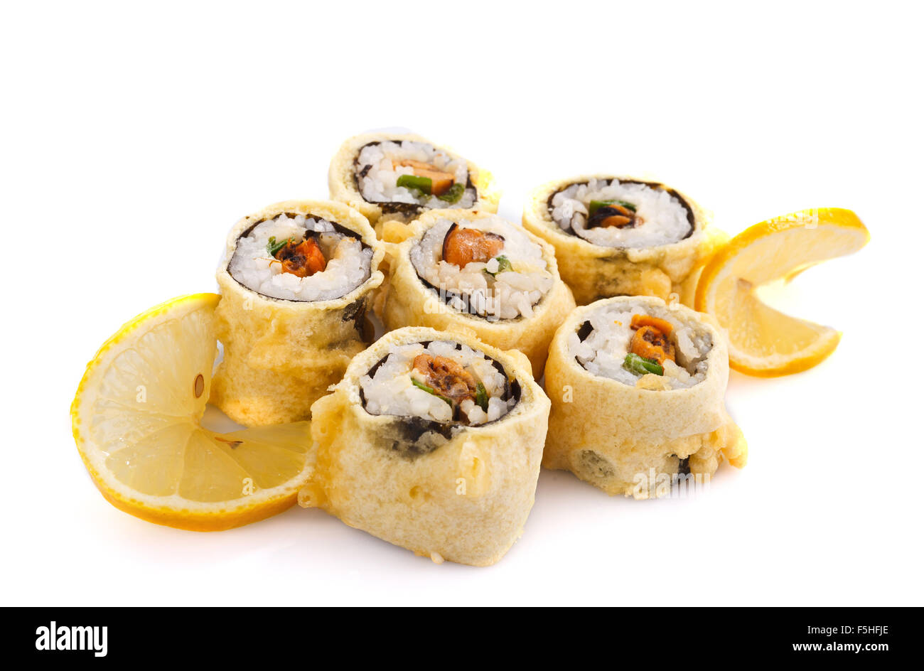 sushi roll fried in tempura batter Stock Photo
