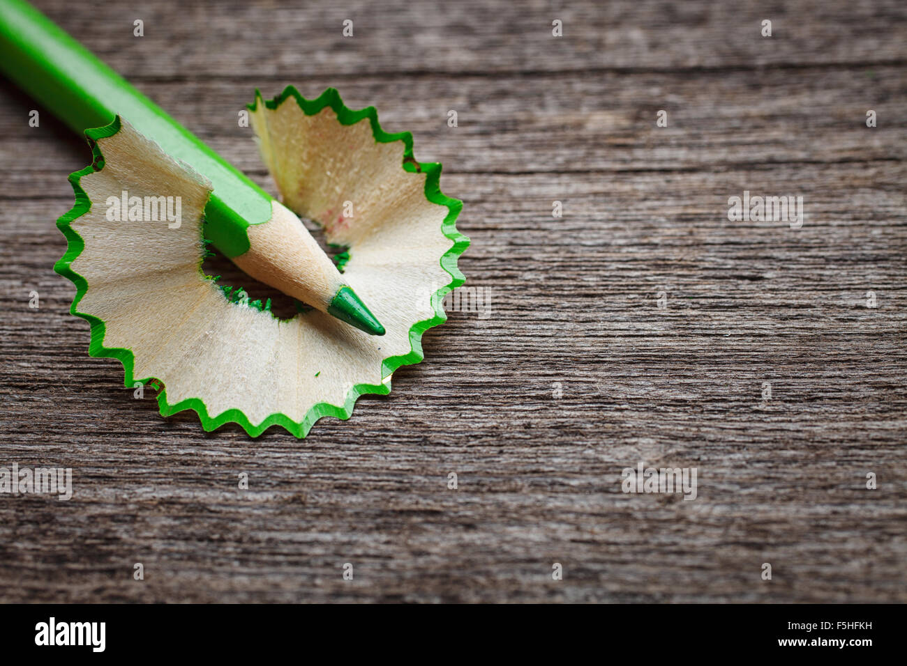 pencil and shavings Stock Photo