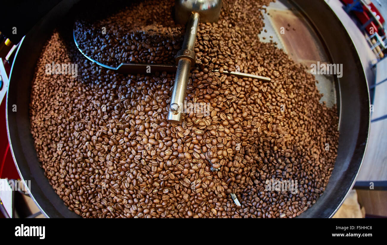 Freshly roasted coffee beans Stock Photo - Alamy