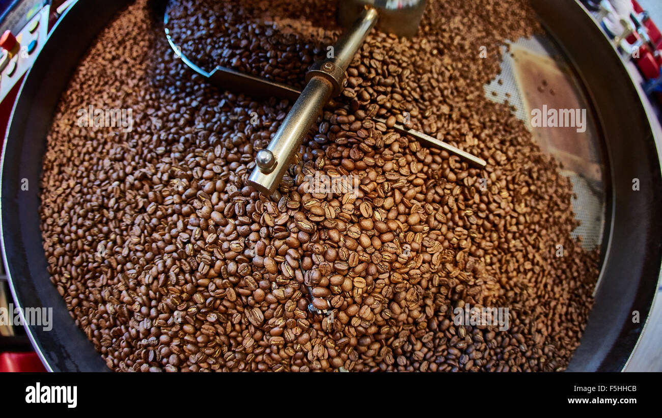 Freshly roasted coffee beans Stock Photo - Alamy