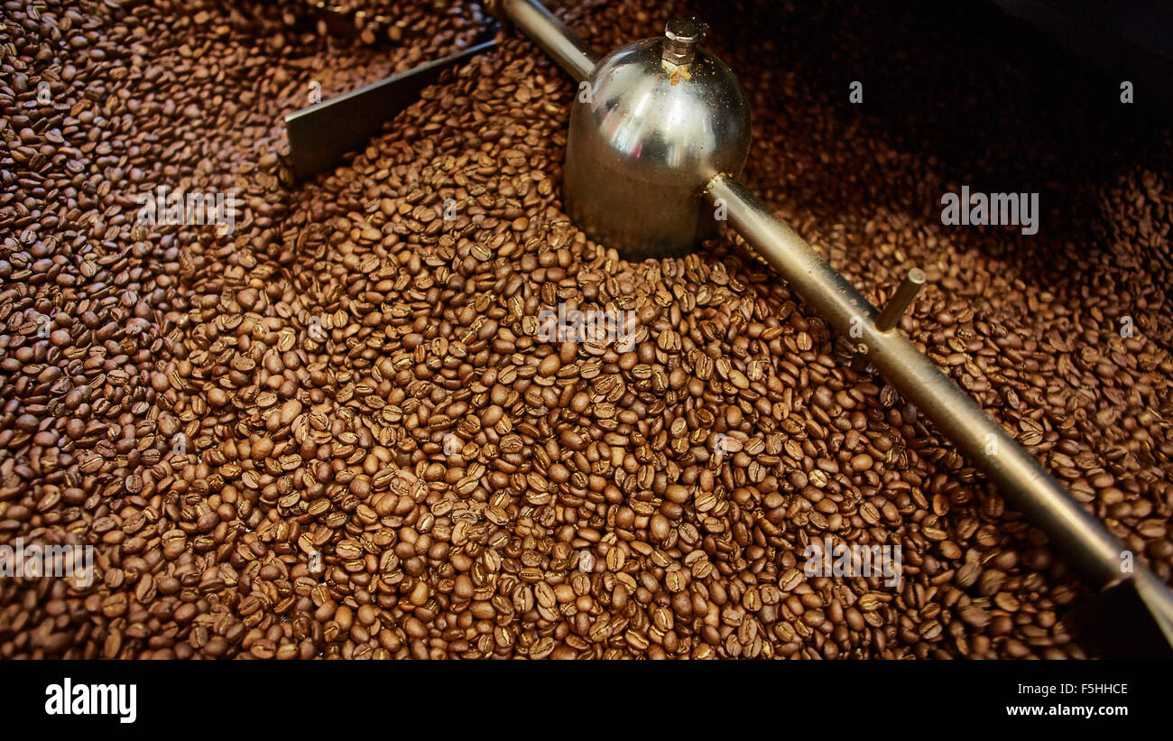 Freshly roasted coffee beans Stock Photo - Alamy