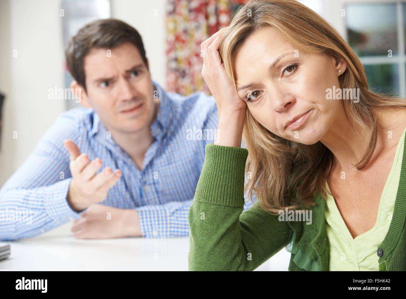 Couple Having Arguement At Home Stock Photo
