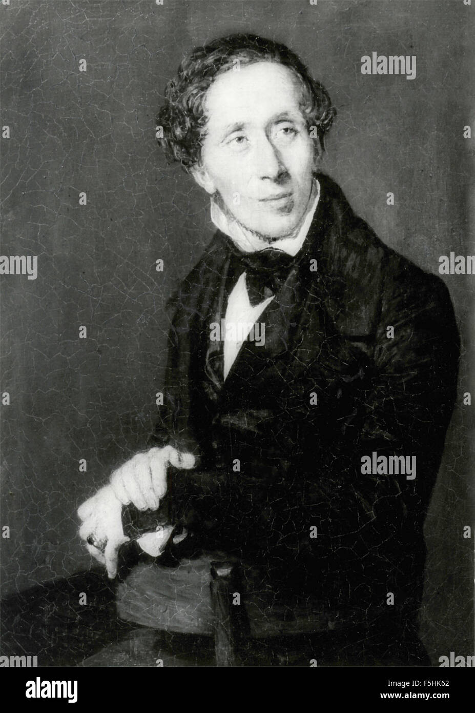 Portrait of the Danish poet Hans Christian Handersen in 1836 Stock Photo