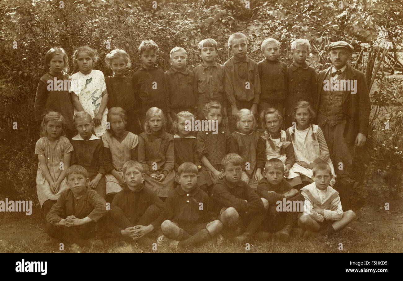 Photos of the class during a school trip, Denmark Stock Photo