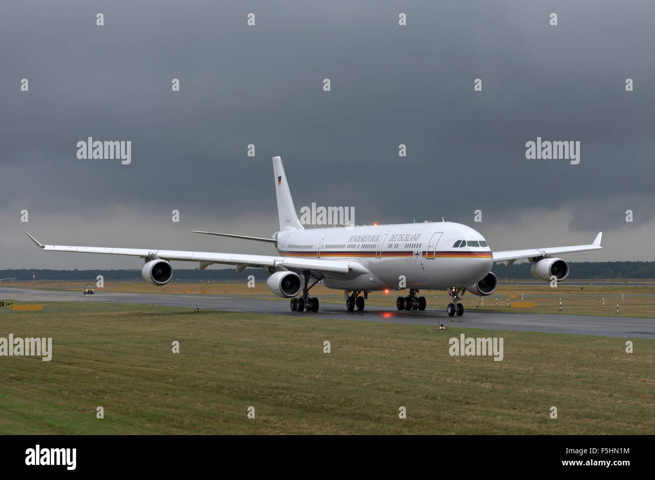 Berlin, Germany, Konrad Adenauer government aircraft on the runway Stock Photo