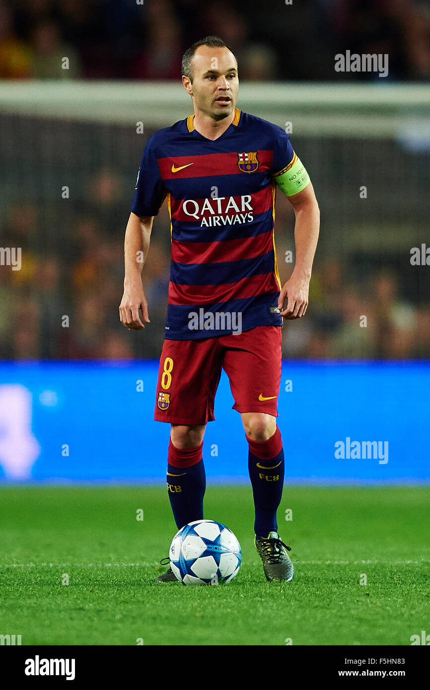 Andres Iniesta (FC Barcelona), during the Champions League soccer match between FC Barcelona and Bate Borisov, at the Camp Nou stadium in Barcelona, Spain, wednesday, november 4, 2015. Foto: S.Lau Stock Photo