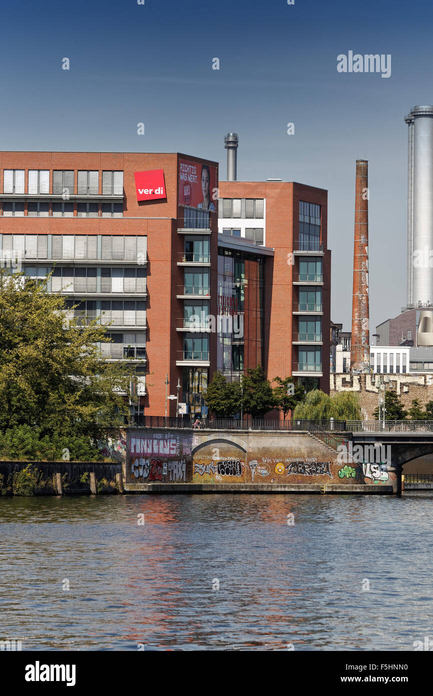 Berlin, Germany, overlooking the River Spree on the ver.di National Administration Stock Photo