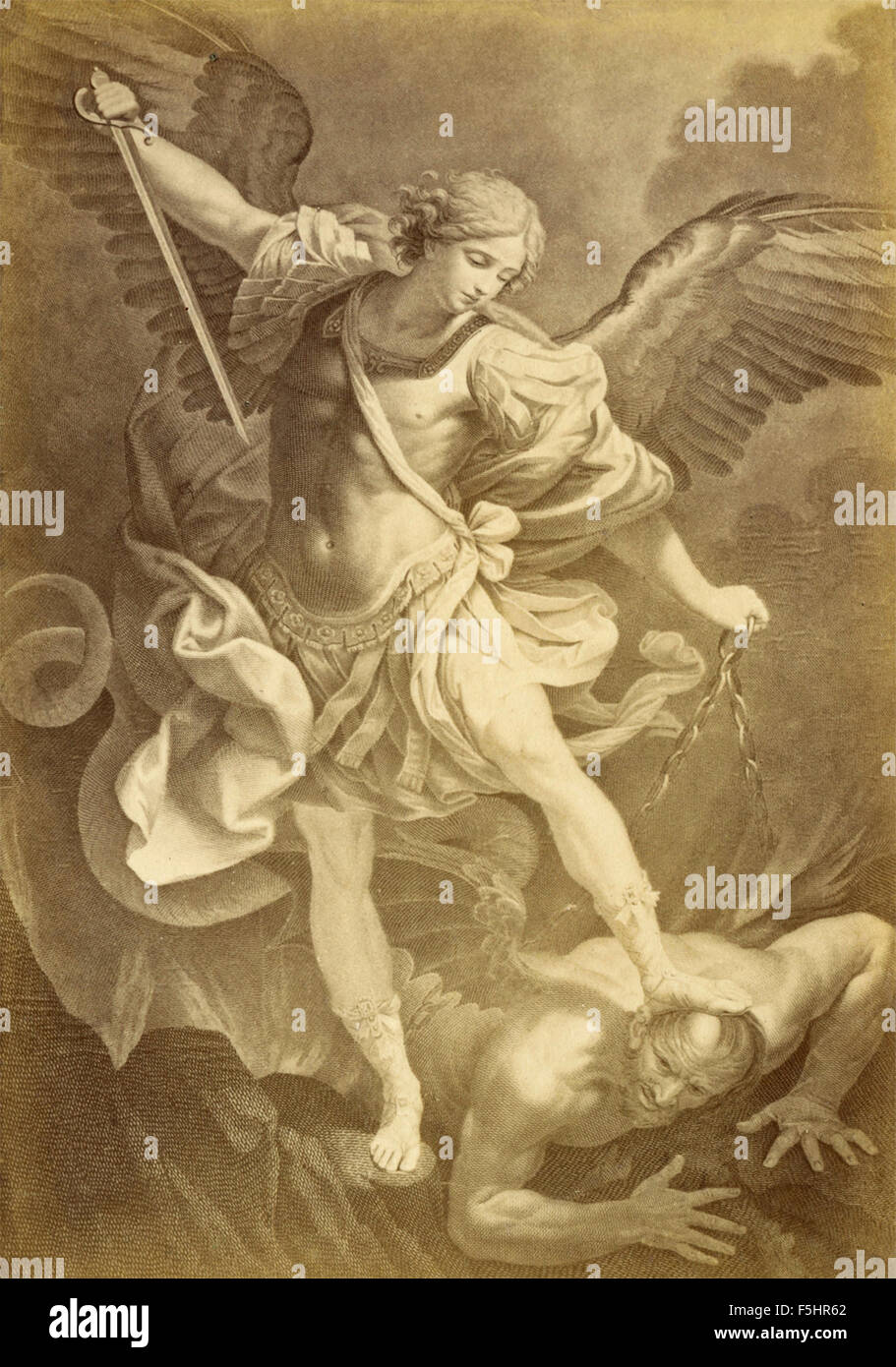 St. Michael the Archangel, painting by Guido Reni, Italian Stock Photo